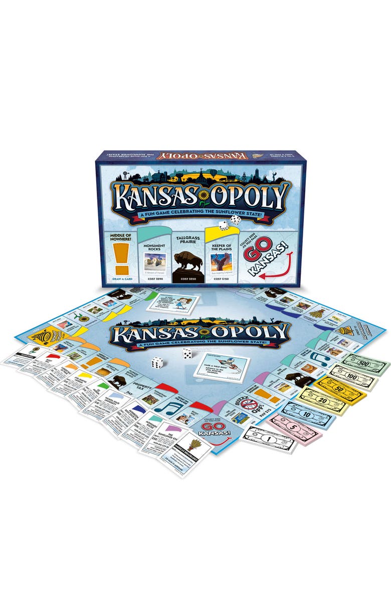 Late for the Sky Kansasopoly Monopoly Board Game, Alternate, color, Multicolored