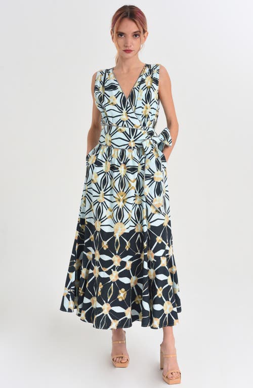 Ciebon Esthella Cotton Maxi Wrap Dress In Multi