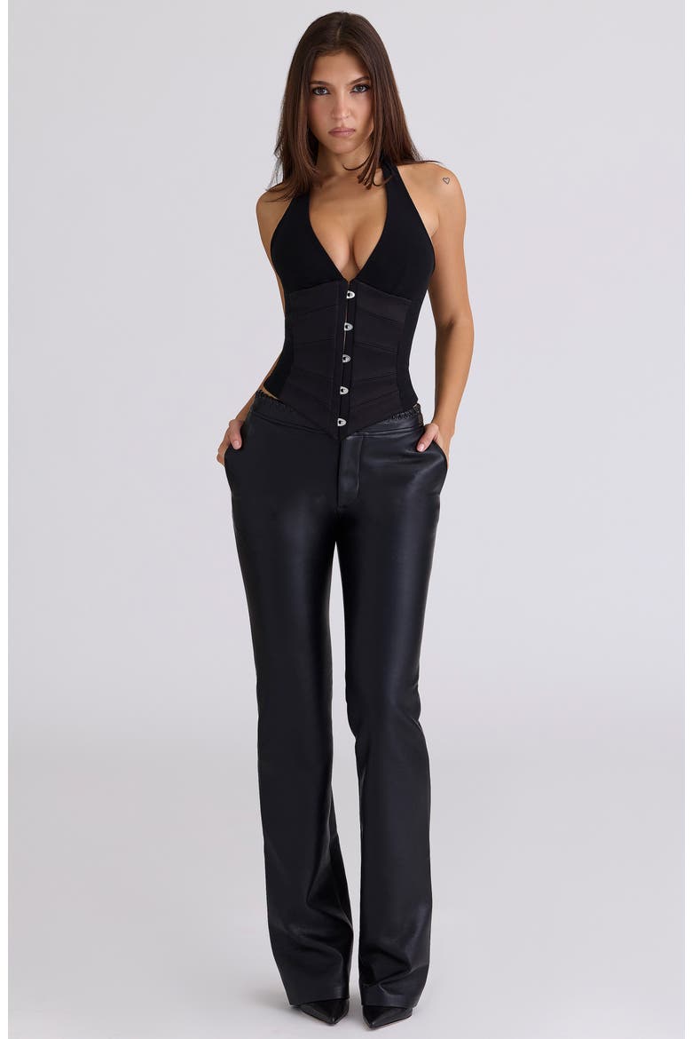 Lia Black Corset Top, Alternate, color, BLACK