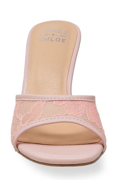 Chase & Chloe Chase And Chloe Nerissa Lace Sandal In Pink
