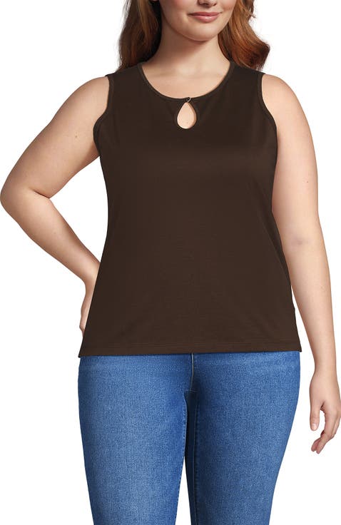 Plus Size Supima Keyhole Tank