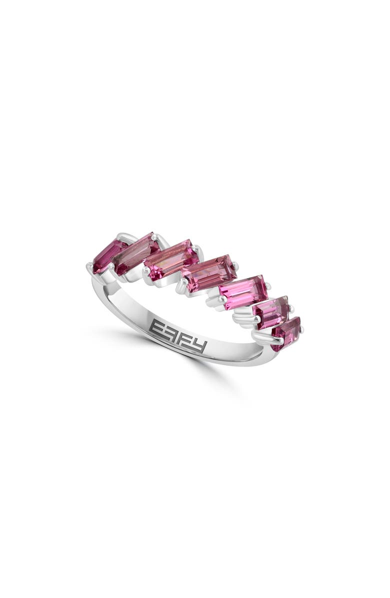 EFFY Sterling Silver Baguette Pink Tourmaline Ring, Main, color,