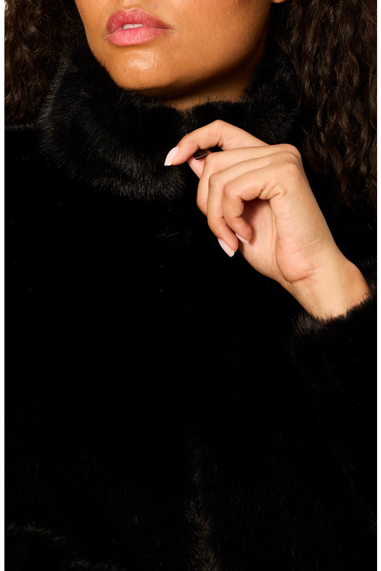 Everest Faux Fur Bomber Jacket, Alternate, color, BLACK