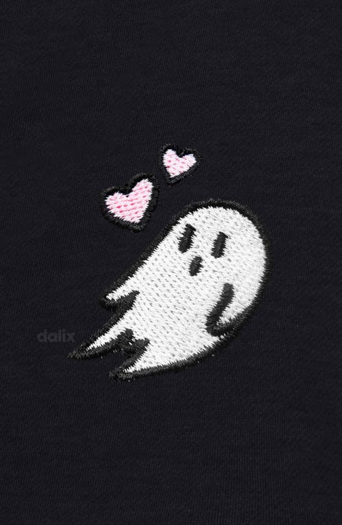 Dalix Womens Heartly Ghost Midweight Washed Fleece Shorts In Black