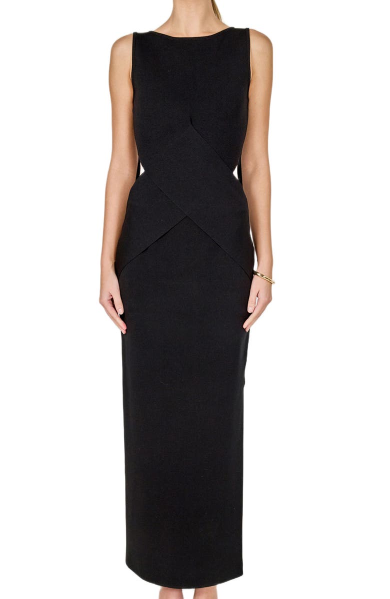 Endless Rose Cutout Detail Column Dress, Alternate, color, Black