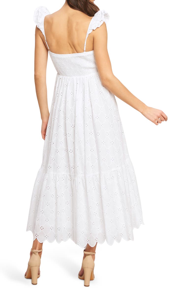 FLYING TOMATO Embroidered Eyelet Cotton Sundress, Alternate, color, White