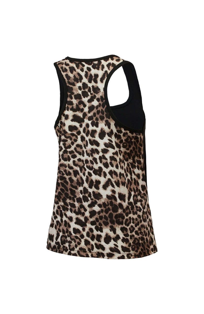 Majestic Threads Women's Majestic Threads Black Cincinnati Bengals Leopard Racerback Tank Top, Alternate, color,