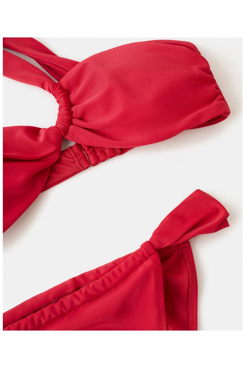 Asymmetric Bandeau Bikini Top, Alternate, color, RED