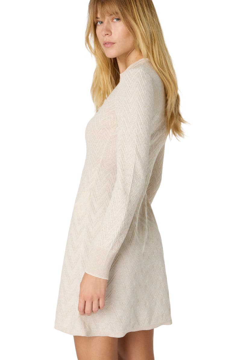 Missoni Women's Short Flared Dress With Long Sleeves And Jacquard Detailing, Alternate, color, Beige