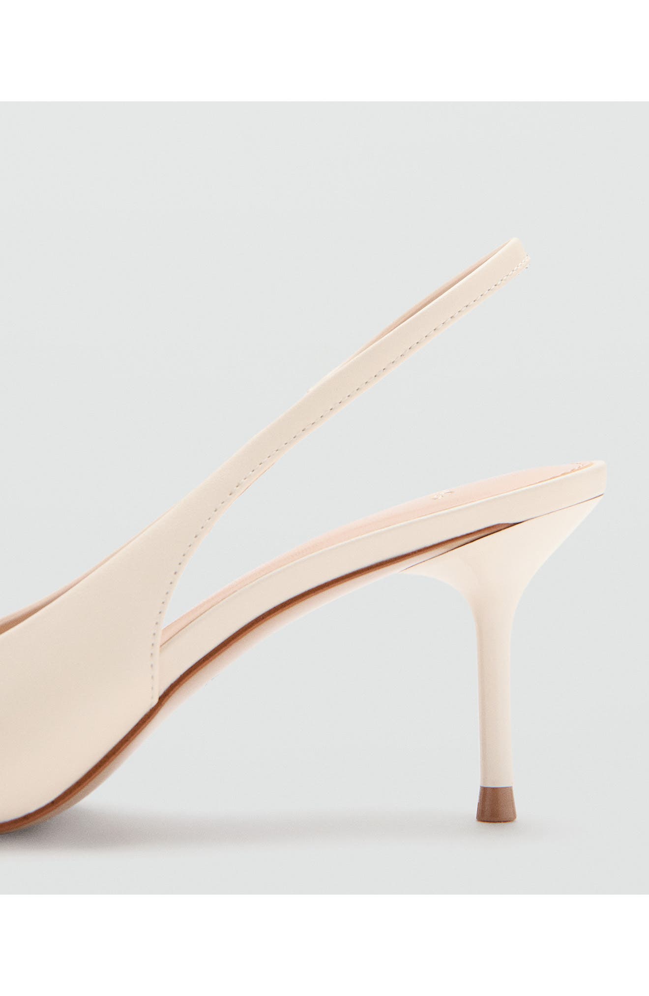 MANGO Slingback Pointed Toe Pump, Alternate, color, Ecru