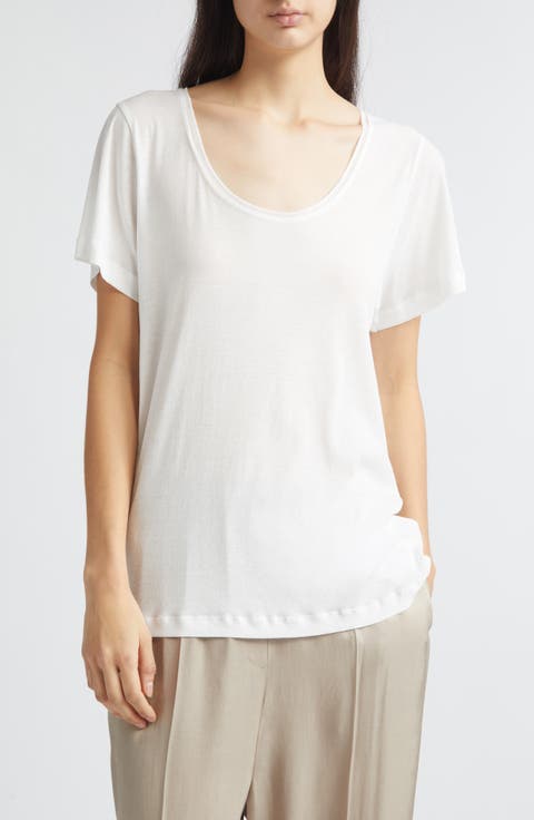 Dion Cotton Scoop Neck T-Shirt