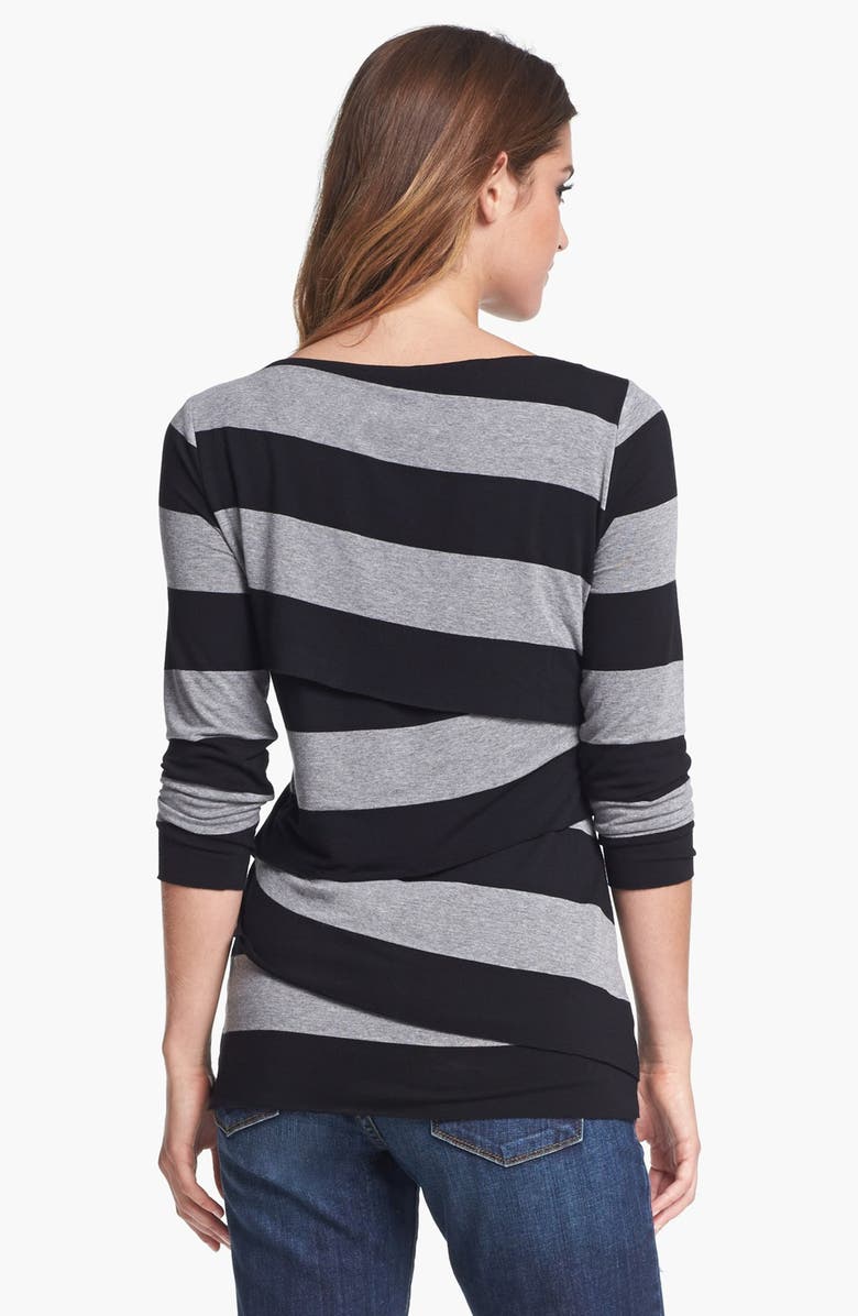Vince Camuto Asymmetrical Tiered Stripe Tee, Alternate, color, 