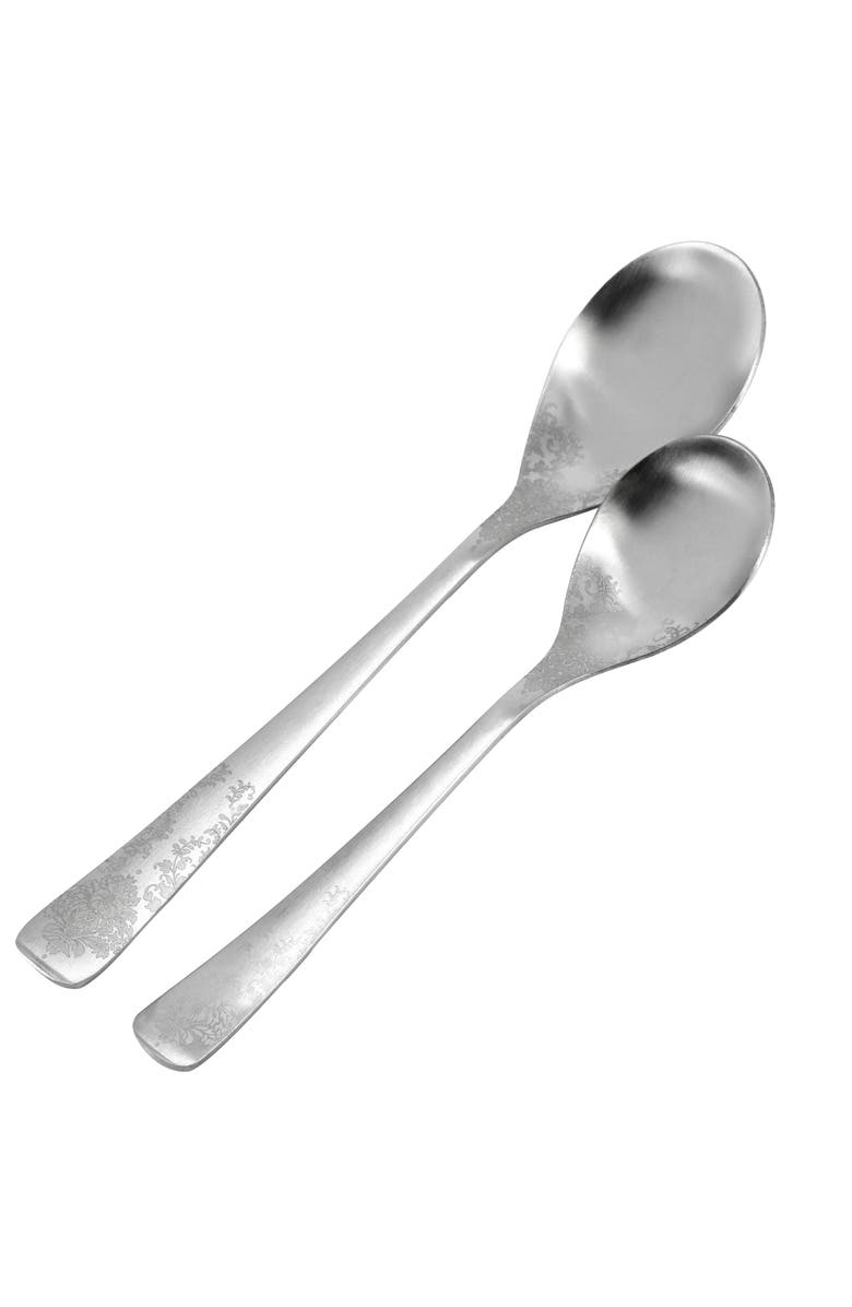 Gibson Home Bishop Hill 20 Piece Stainless Steel Floral Flatware Set, Alternate, color, Metallic Silver