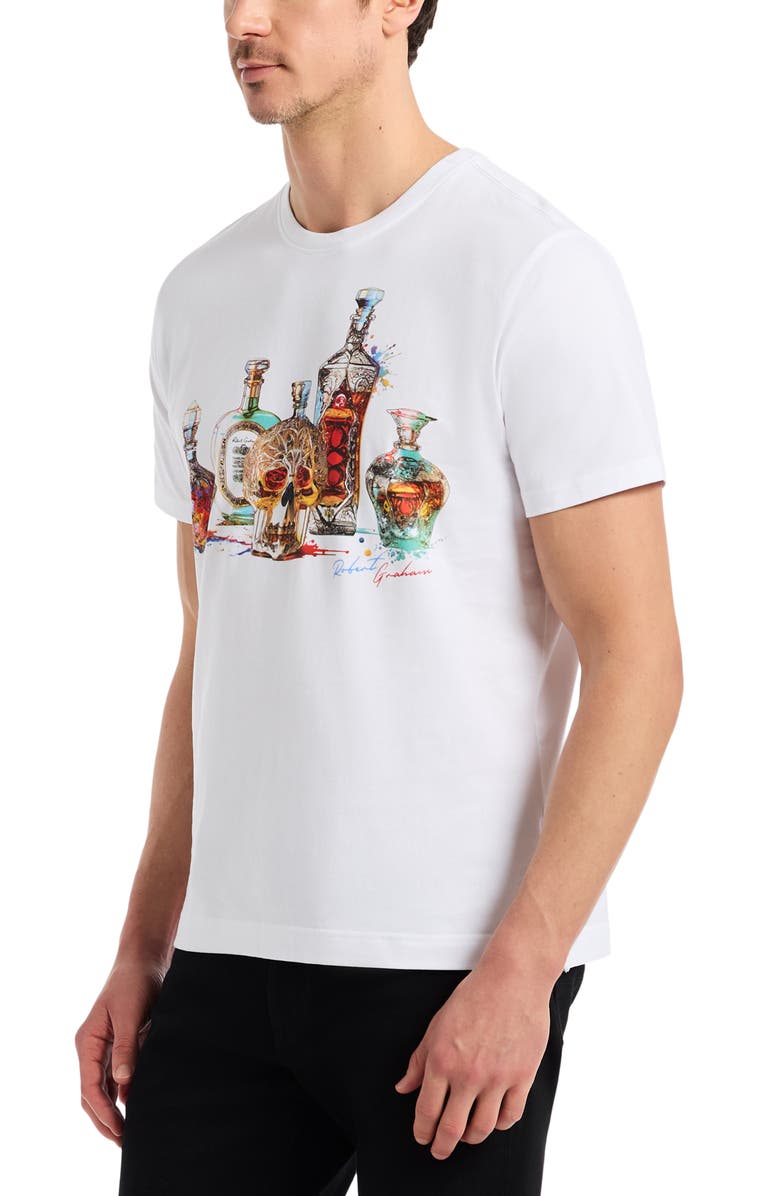 Robert Graham Liquid Skull Cotton Graphic T-Shirt, Alternate, color, White