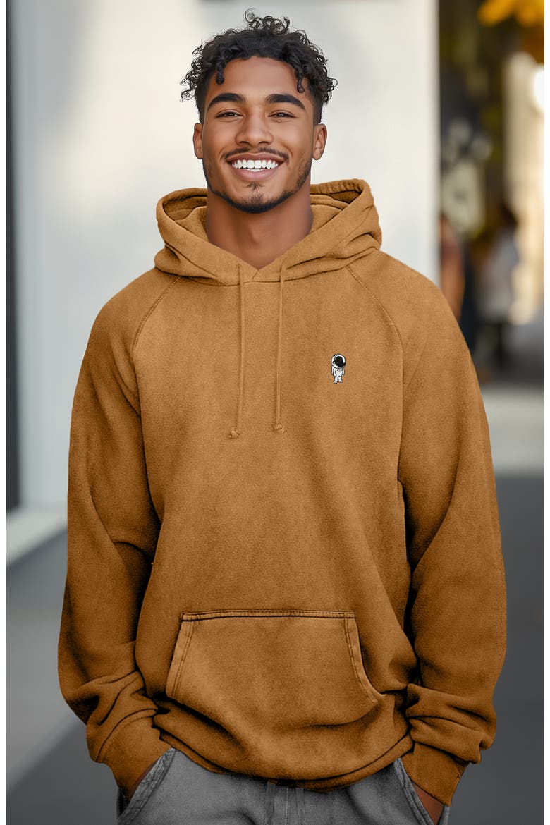 Astronaut  Midweight Mineral Washed Hoodie, Alternate, color, Camel