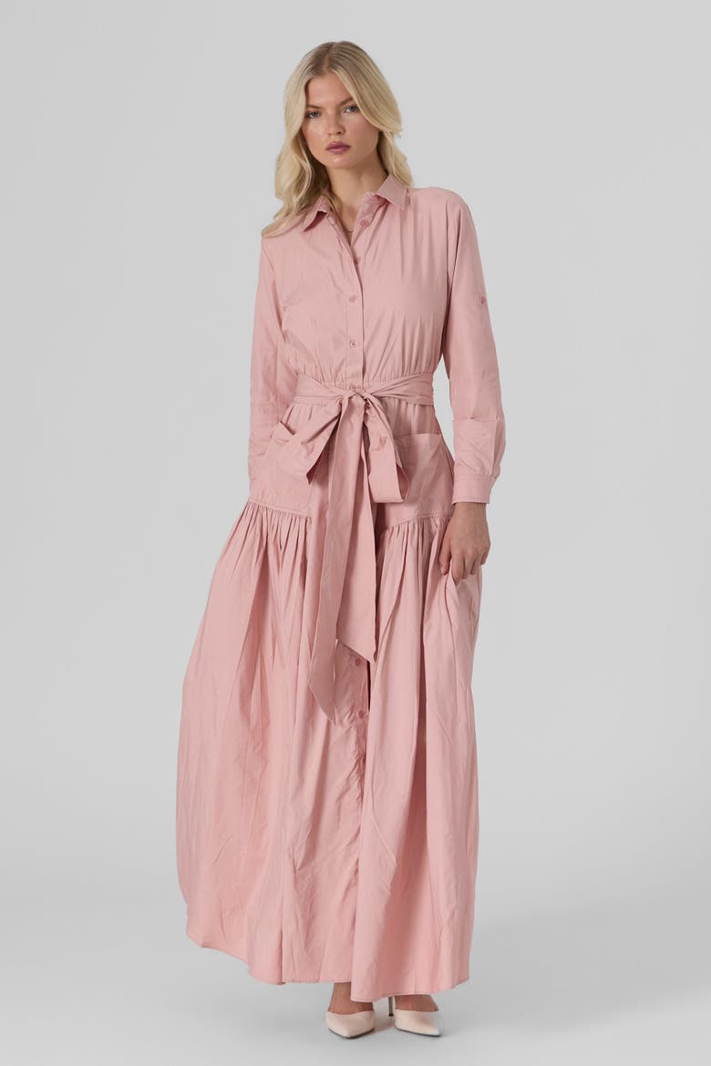 Bella Belted Dress, Alternate, color, Pink