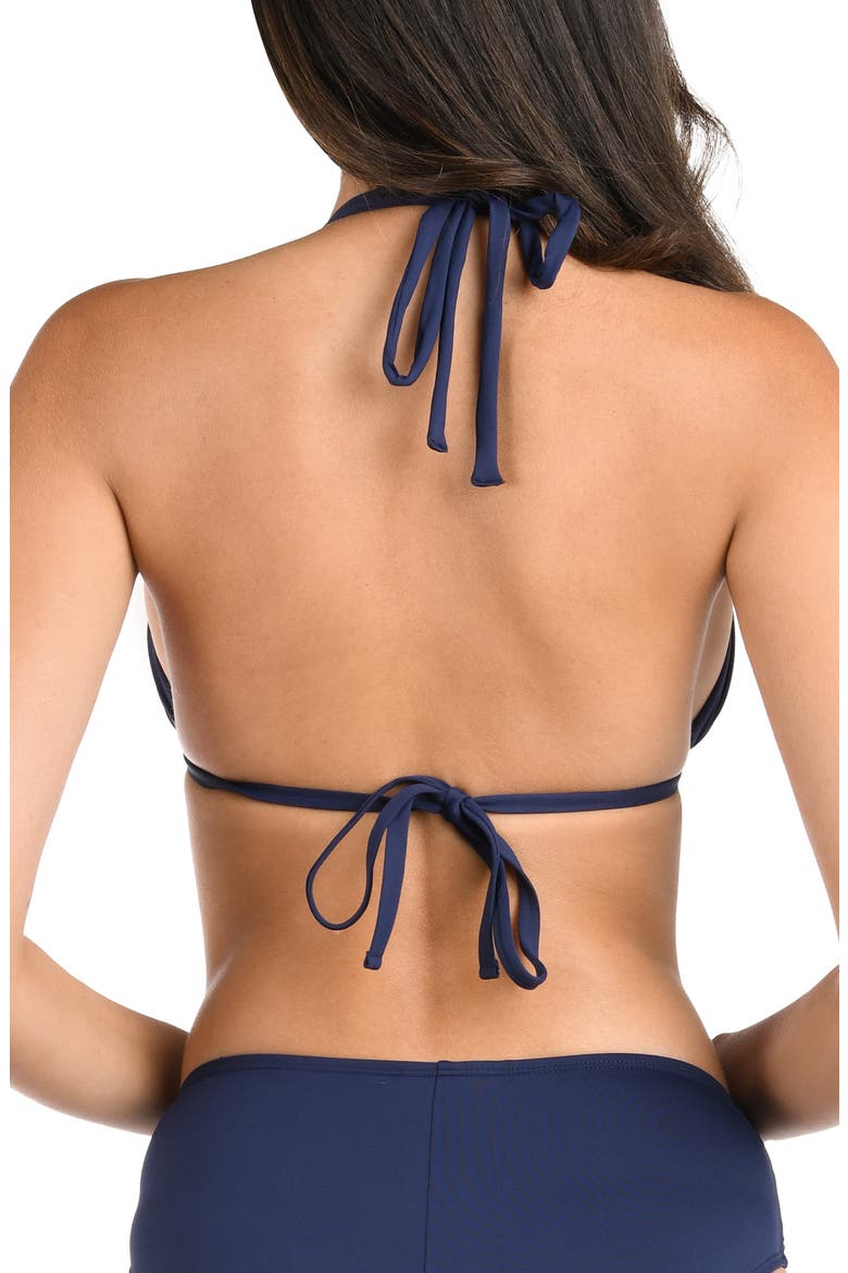 Island Goddess Halter Bikini Top, Alternate, color, INDIGO
