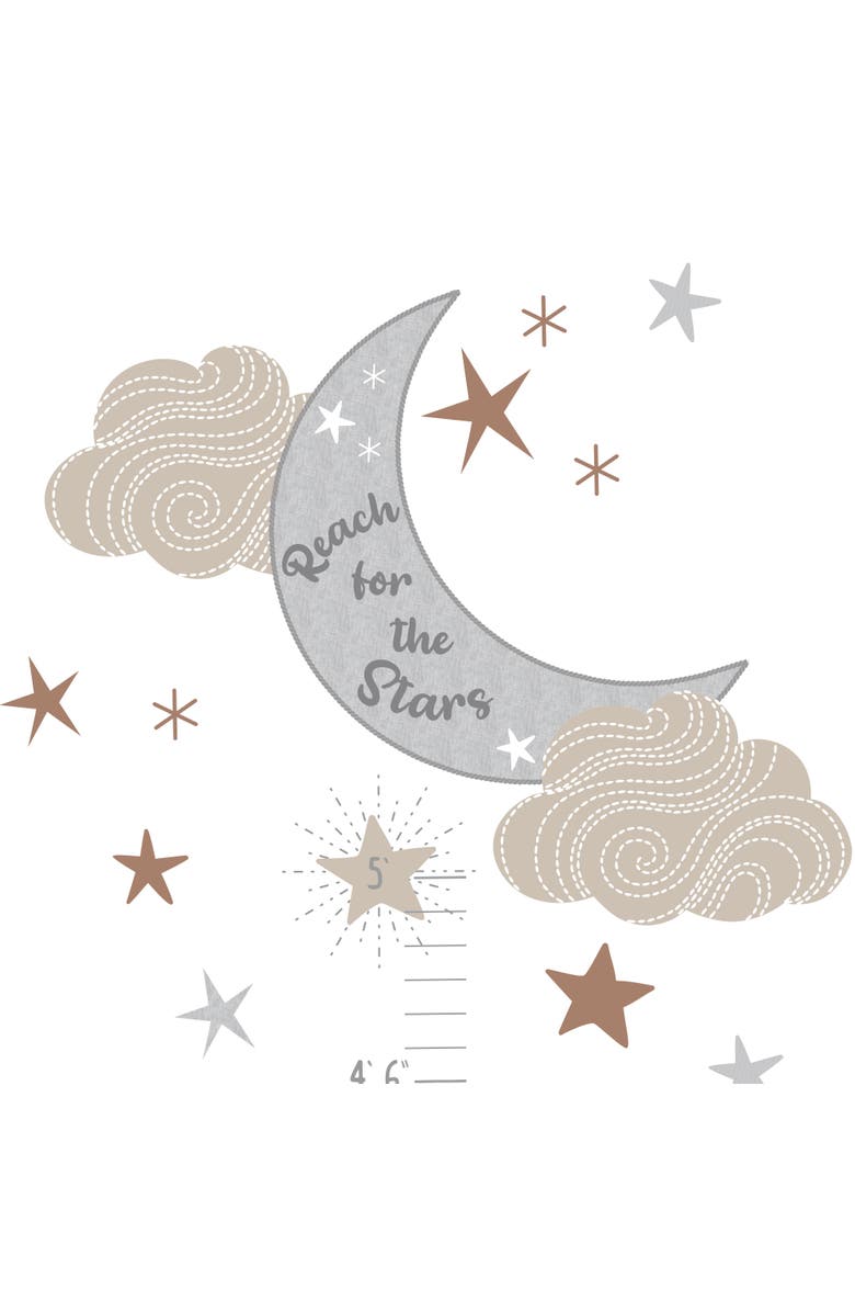 Lambs & Ivy Celestial Moon & Stars Toddler/Kids Growth Chart Wall Decal/Sticker, Alternate, color, Multicolor