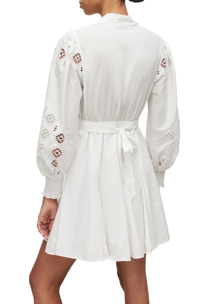 Keeley Broderie Long Sleeve Dress, Alternate, color, CHALK WHITE