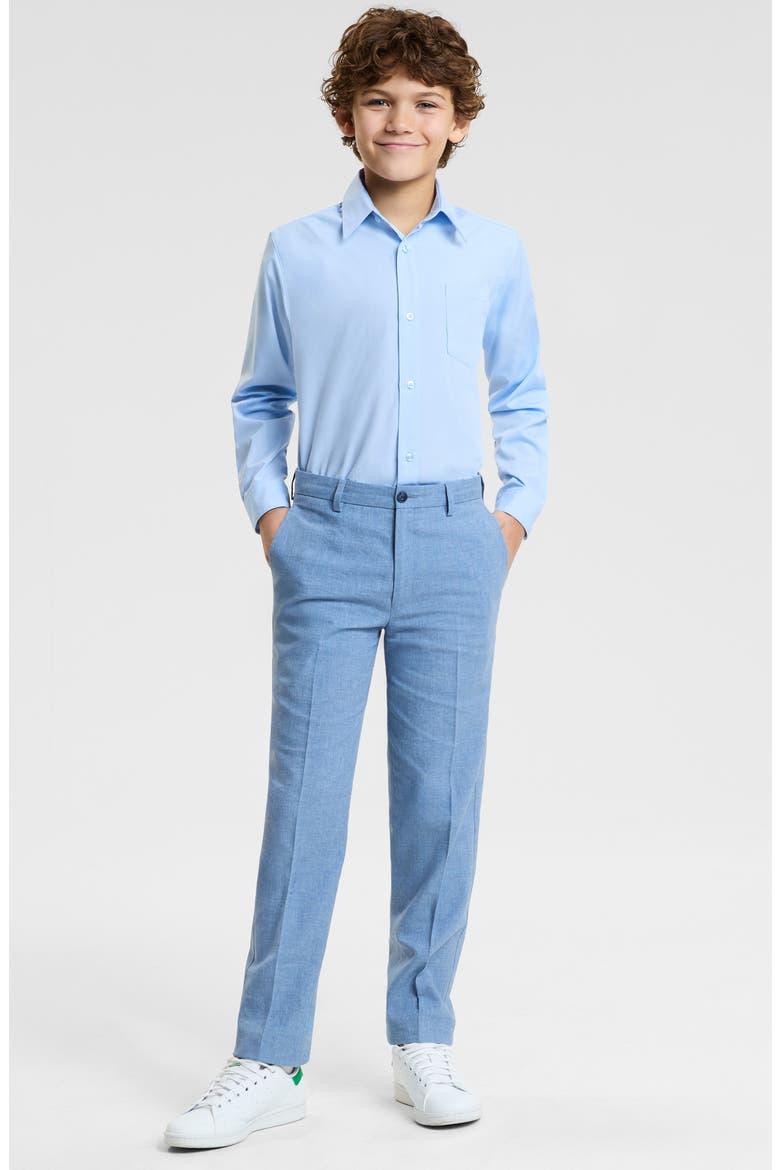 Kids' Linen Blend Suit Pants, Alternate, color, BLUE
