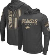 COLOSSEUM Men's Colosseum Heather Black Arkansas Razorbacks Team OHT Military Appreciation Long Sleeve Hoodie T-Shirt