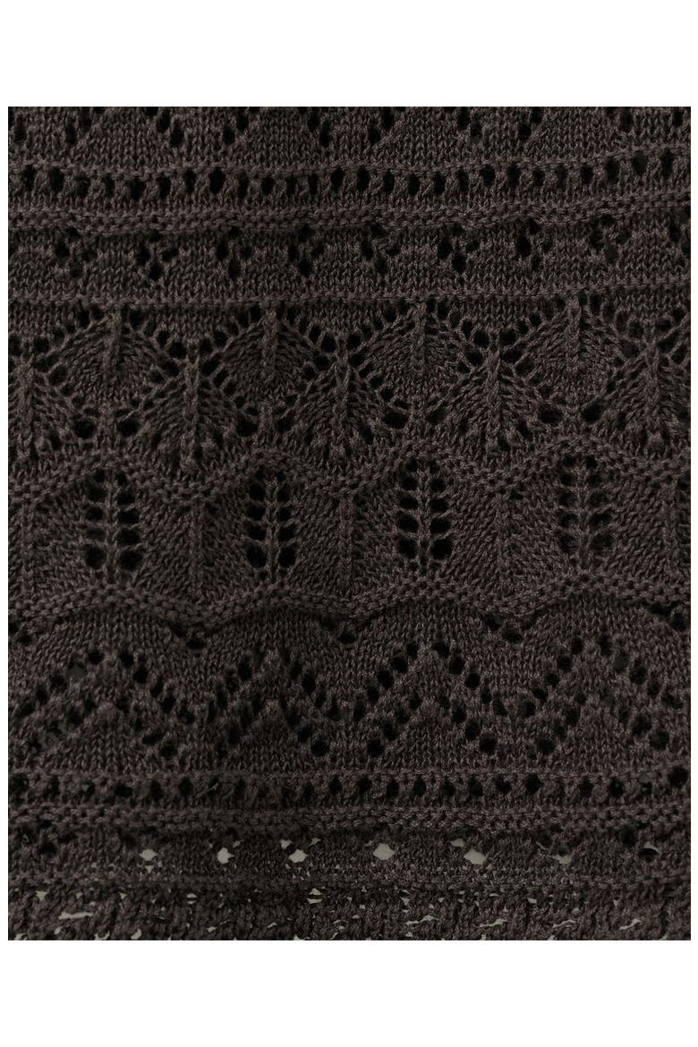 Crocheted Dress with Scalloped Hem, Alternate, color, CHOCOLATE