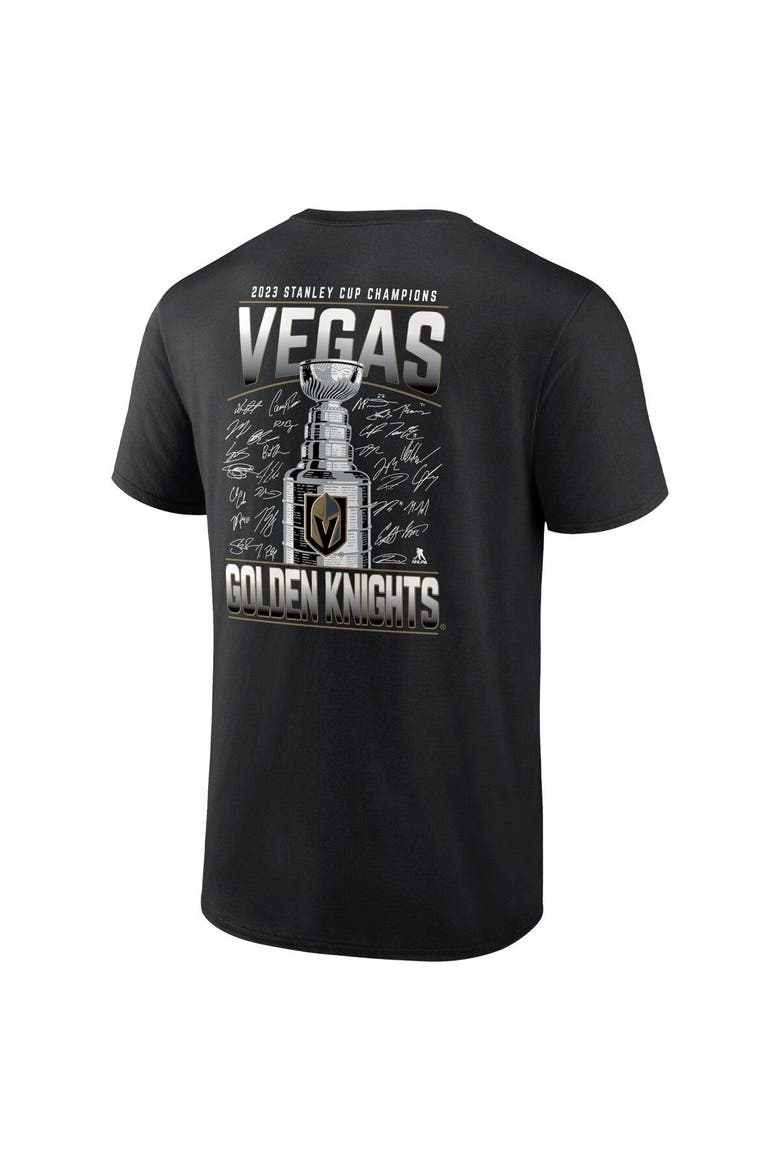 Men's Fanatics Branded  Black Vegas Golden Knights 2023 Stanley Cup Champions Signature Roster T-Shirt, Alternate, color, Black