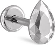 MARIA TASH Faceted Pear Single Threaded Stud Earring