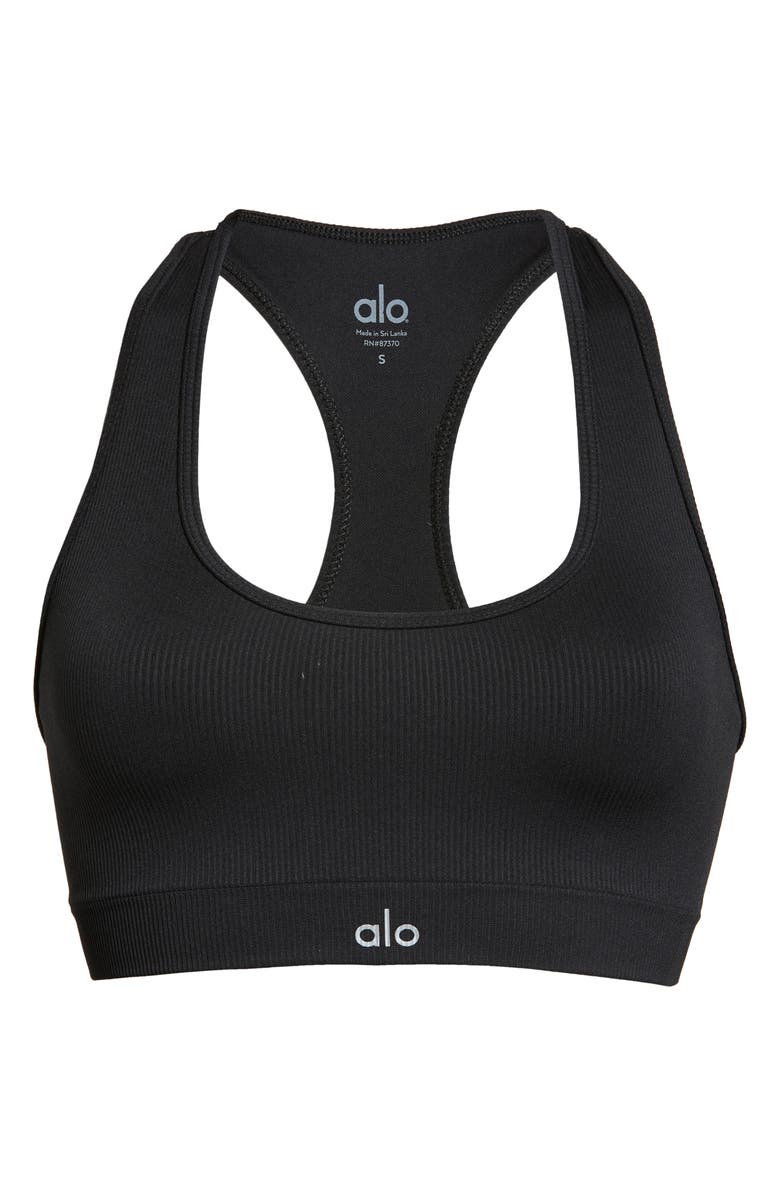 Alo Seamless Rib Sports Bra, Alternate, color,