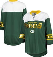 G-III 4HER BY CARL BANKS Women's G-III 4Her by Carl Banks Green/White Green Bay Packers Double Team 3/4-Sleeve Lace-Up T-Shirt