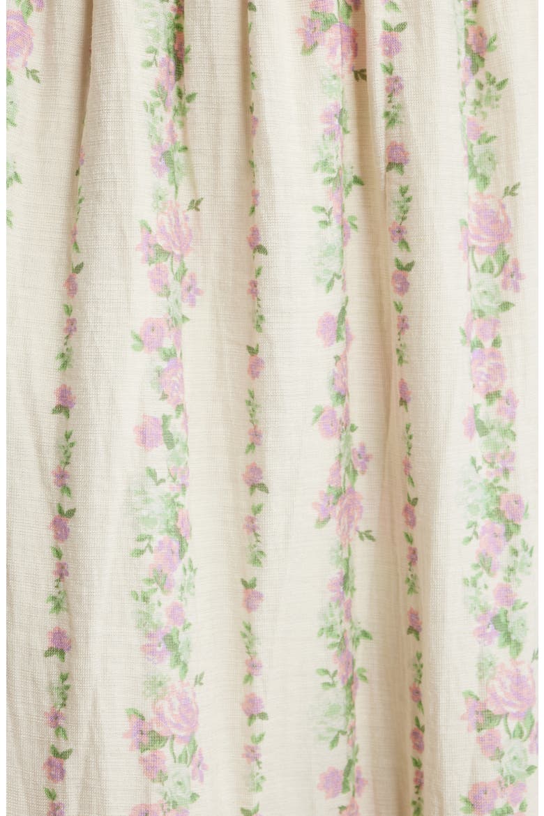 Floral Picot Trim Smocked Bodice Sundress, Alternate, color, IVORY/ PINK MULTI
