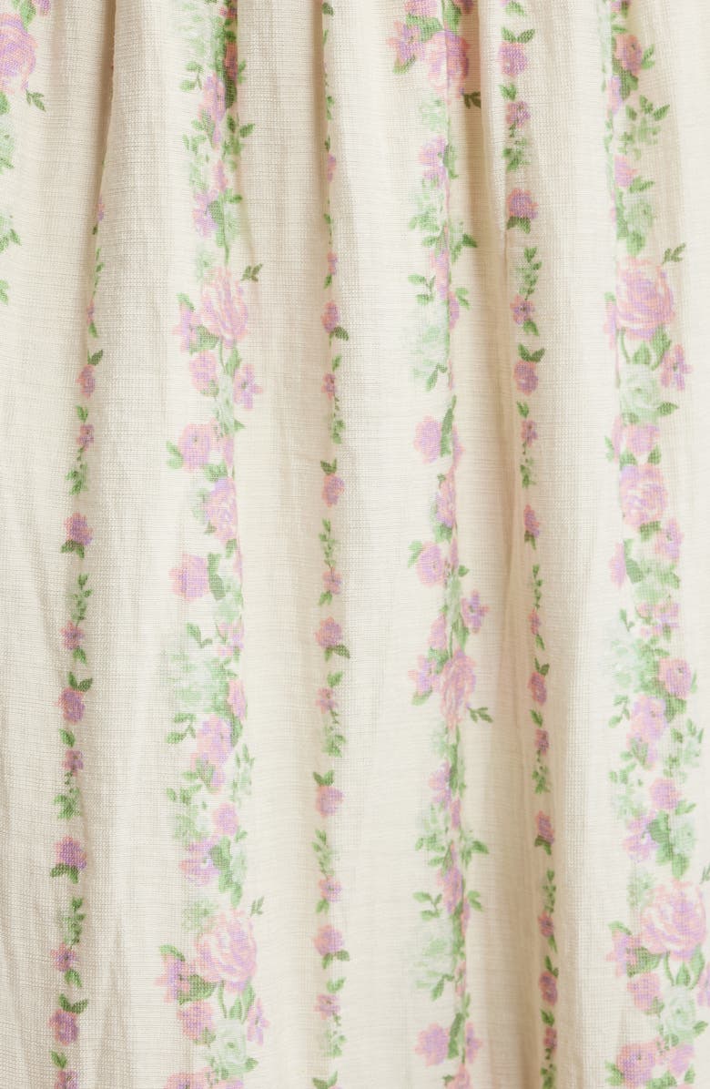 MOON RIVER Floral Picot Trim Smocked Bodice Sundress, Alternate, color, Ivory/ Pink Multi