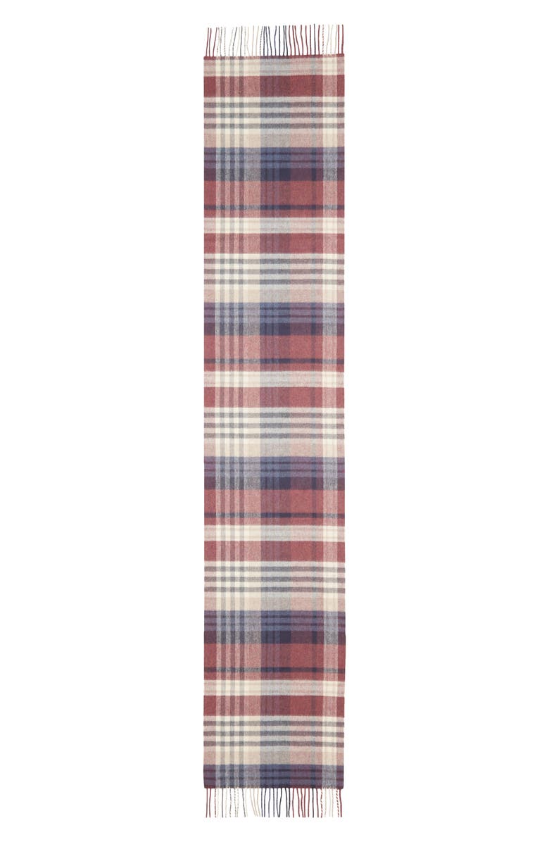 Johnstons of Elgin Oversize Check Cashmere Scarf, Main, color, Damson Ru7633