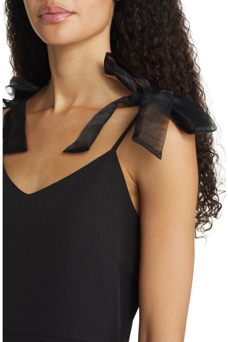 What a Gift Bow Strap Cocktail Midi Dress, Alternate, color, BLACK
