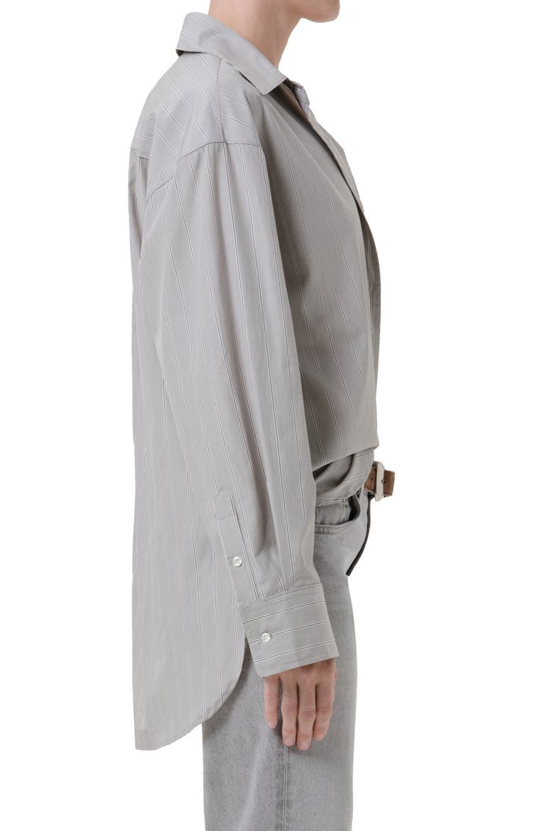Thea Oversized Cotton Boyfriend Shirt, Alternate, color, MARSEILLE STRIPE GRY MULTI ST