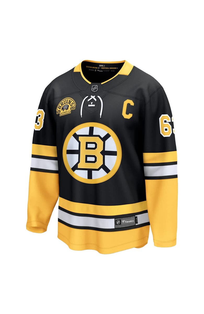 FANATICS Men's Fanatics Brad Marchand Black Boston Bruins 100th Anniversary Premier Breakaway Player Jersey, Alternate, color, 