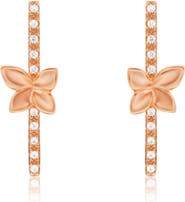 SUZY LEVIAN Cubic Zirconia Floral Linear Drop Earrings