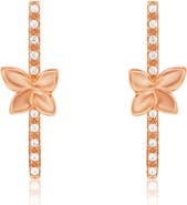 SUZY LEVIAN Cubic Zirconia Floral Linear Drop Earrings