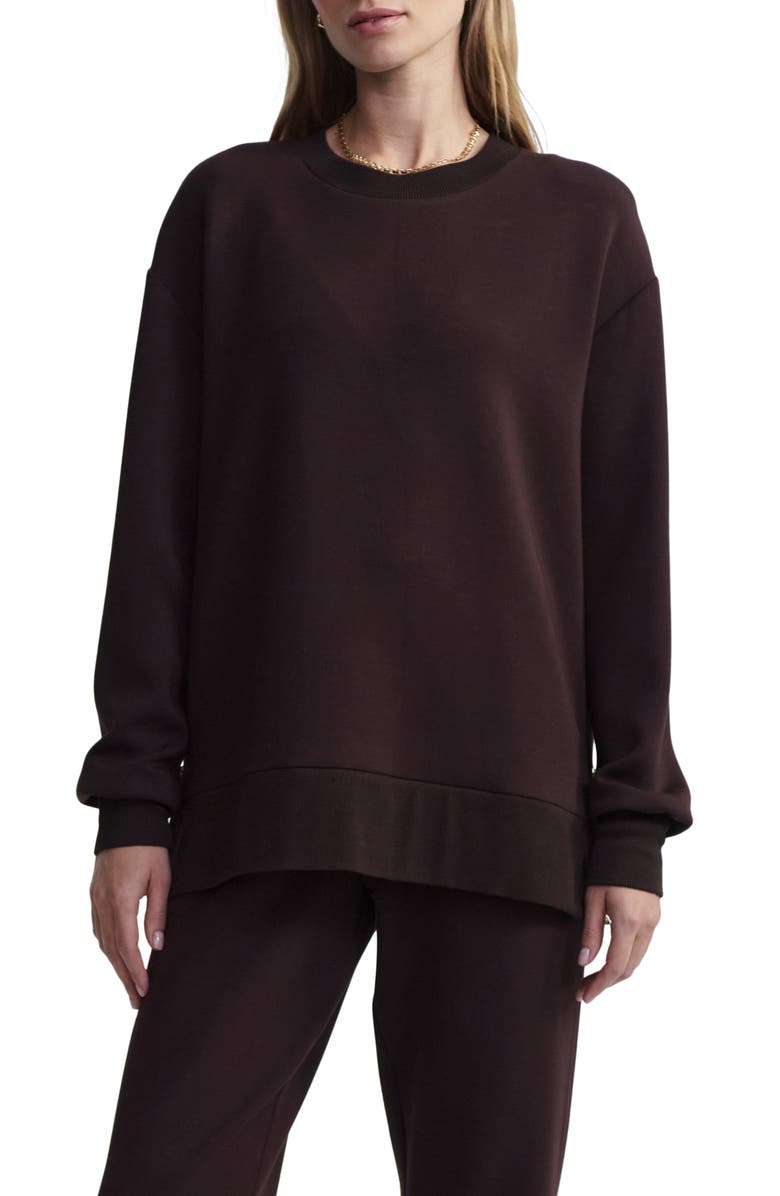 Varley Gabriella Oversize Sweatshirt, Main, color, Coffee Bean