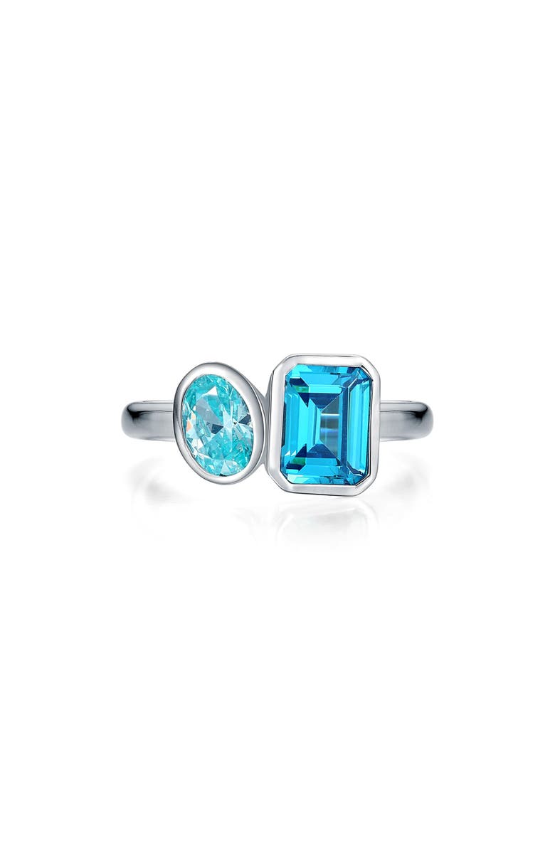 Lafonn Toi et Moi Simulated Blue Topaz Ring, Main, color, 