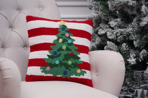 C & F Home C&f Home Colorful Tree Hooked Christmas Throw Pillow, 16" X 16" In Multi