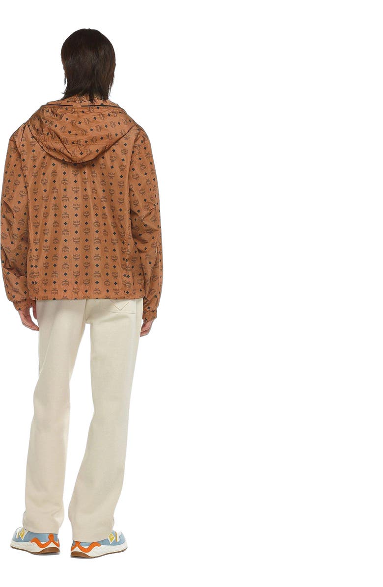 MCM Monogram Print Windbreaker in ECONYL<sup>®</sup>, Alternate, color, Brown