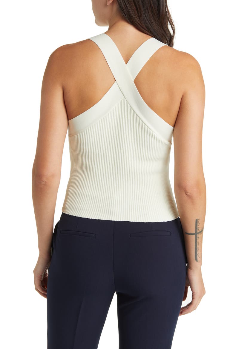 Cross Back Strap Rib Tank, Alternate, color, IVORY