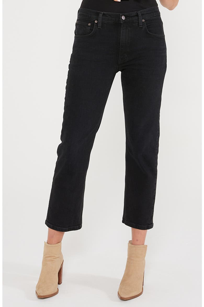 Rae Ankle Straight Leg Organic Cotton Jeans, Alternate, color, ONYX