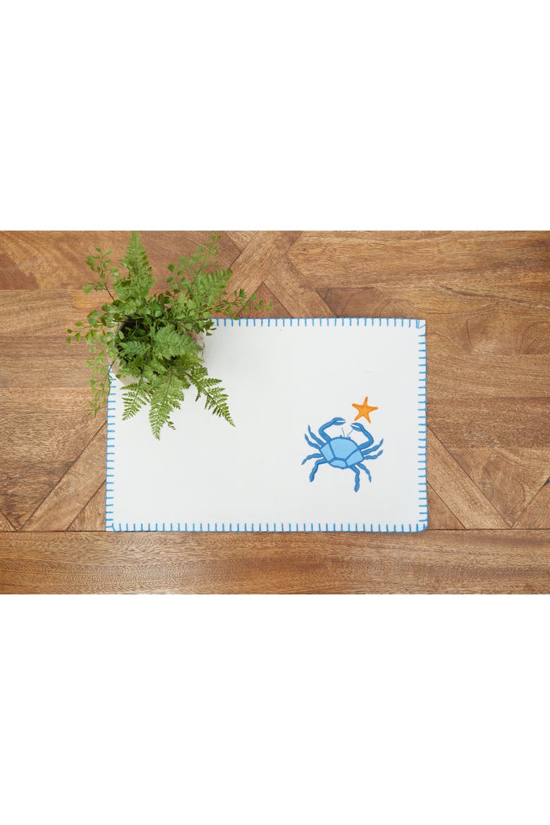 Crab Felt Placemats Set of 6, Alternate, color, White