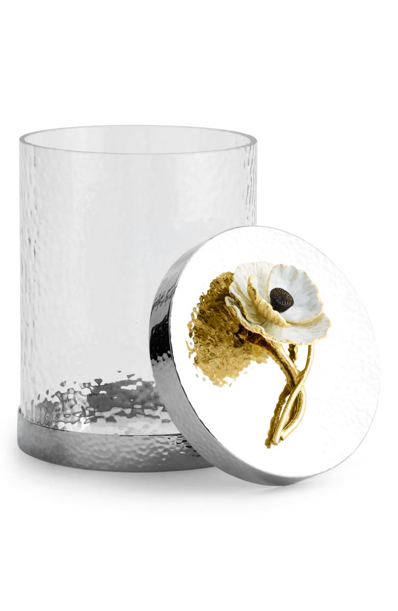Michael Aram Anemone Small Canister, Alternate, color, Silver/ White/ Gold