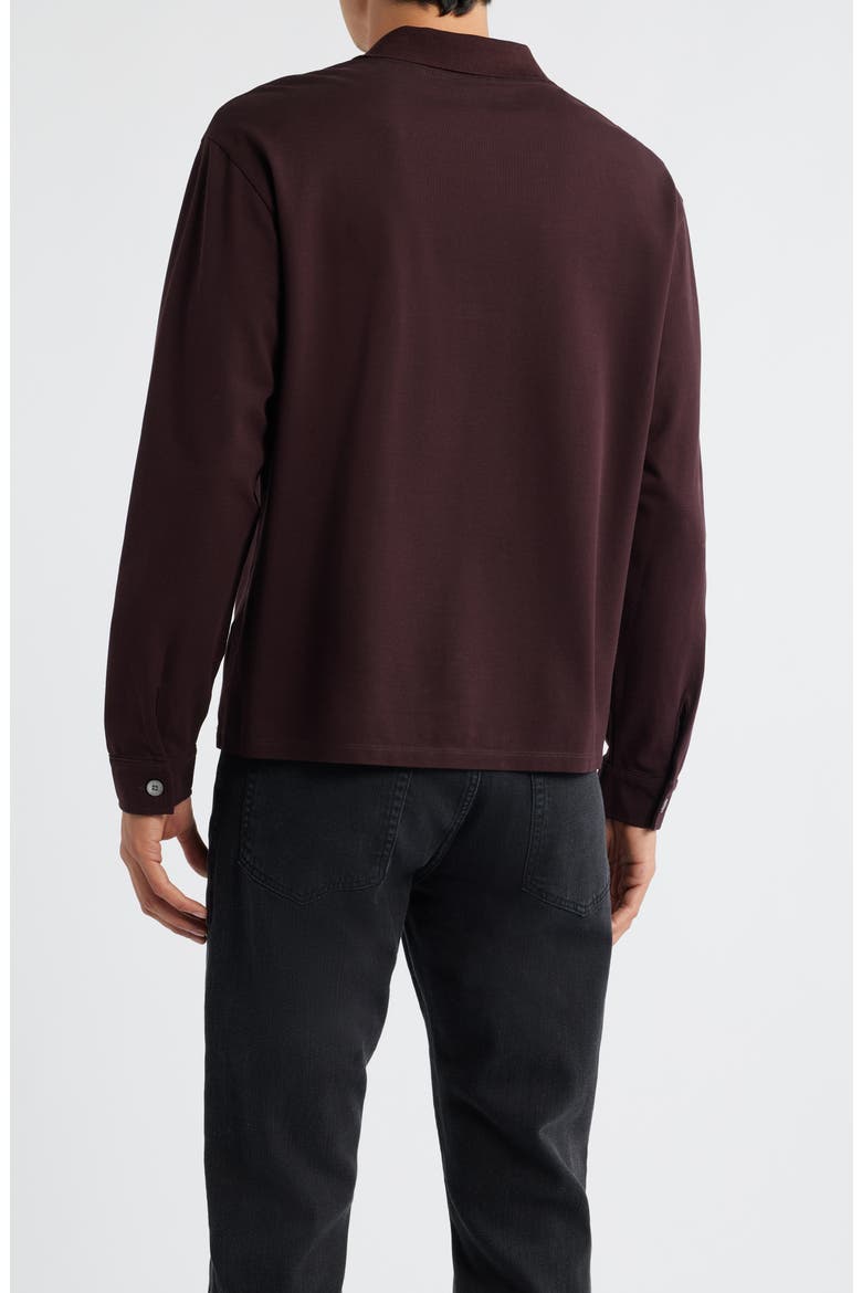 Long Sleeve Piqué Polo, Alternate, color, BURGUNDY