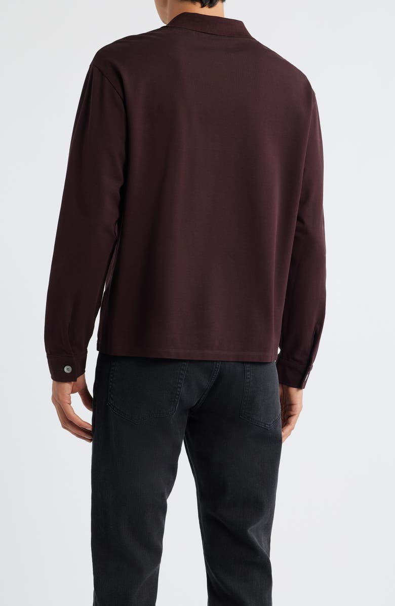 FRAME Long Sleeve Piqué Polo, Alternate, color, Burgundy