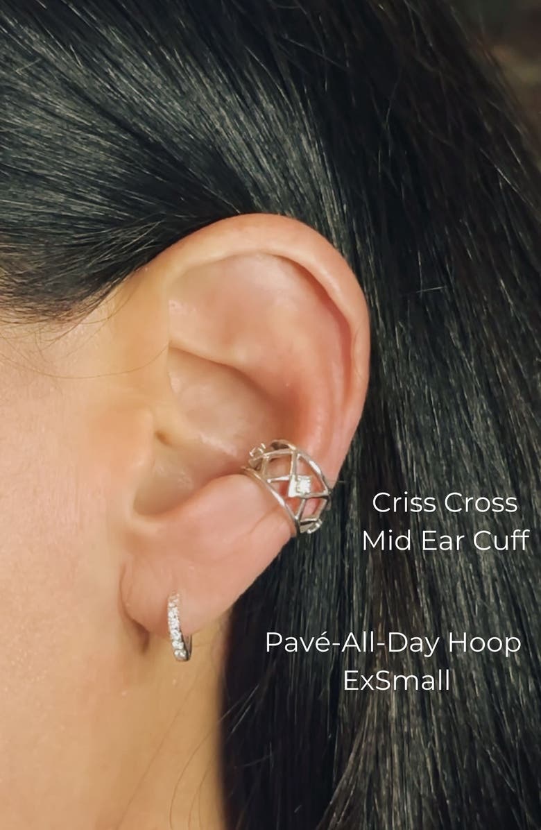 Seed2Stone Criss Cross Ear Cuff Mid Ear, Alternate, color, Silver