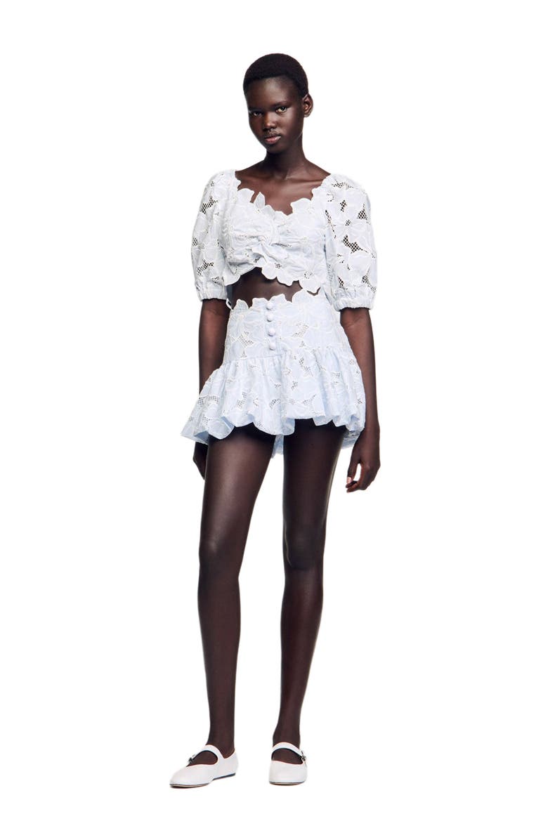 SANDRO Guipure lace top, Alternate, color, 